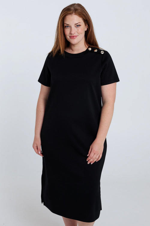 Lange unifarbene Viskosekleid-Paprika-1