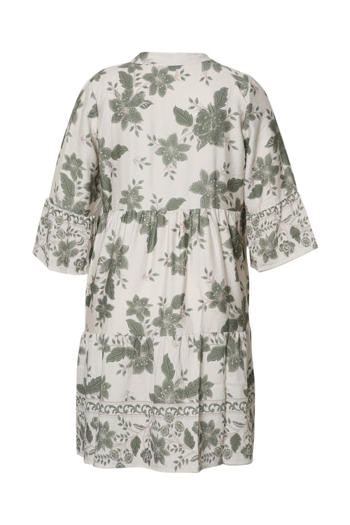 Kurzes Kleid aus Viskose mit Blumenmuster-Paprika-11