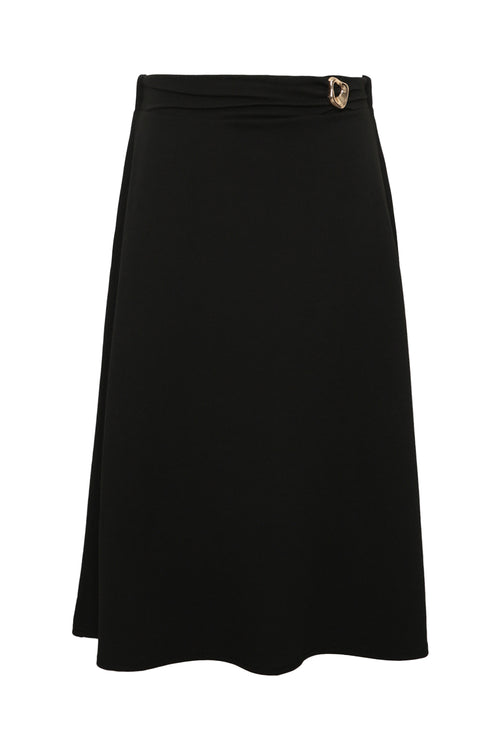 Rock aus einfarbigem Strickstoff-Paprika-1