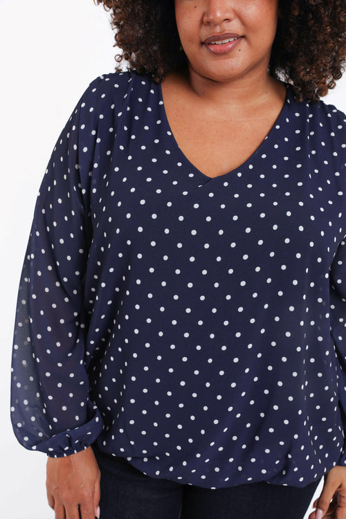 Bluse mit Punktmuster-Paprika-5