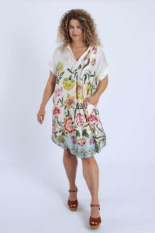 Kleid aus Viskose mit floralem Druck-Paprika-9