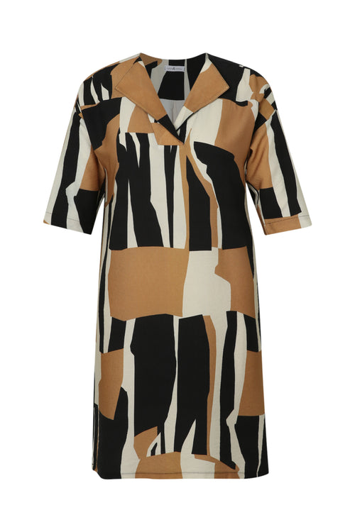 Kleid aus Viskose mit grafischem Druck-Paprika-10