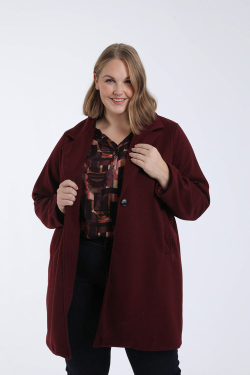 Manteau long uni-Paprika-1