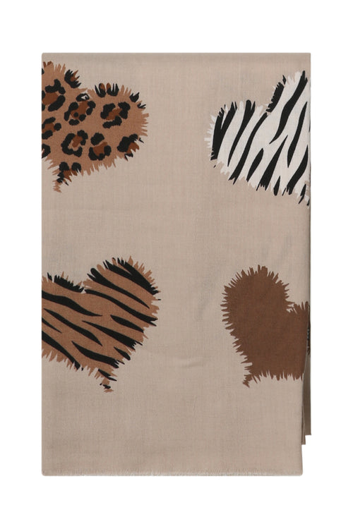 Schal mit Leoparden-Herz-Print-Paprika-1