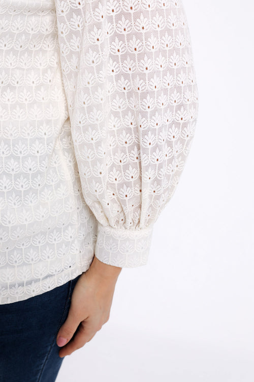 Einfarbige Spitzenbluse-Paprika-6