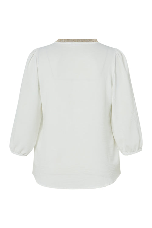 Einfarbige Bluse mit goldener Borte-Paprika-11