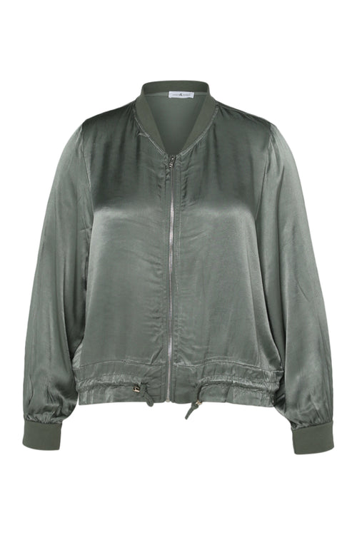 Uni Bomber aus Viskose mit Satin-Effekt-Paprika-1