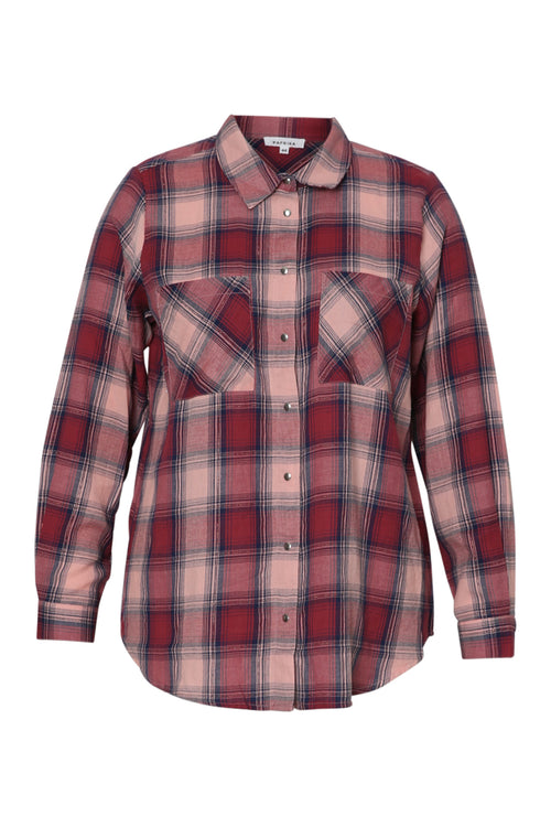 Chemise en coton à carreaux avec lurex-Paprika-1