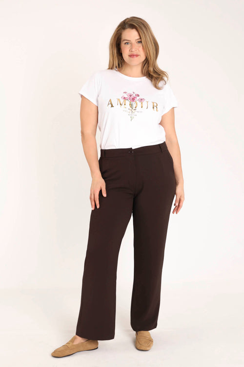 Pantalon classique uni-Paprika-1