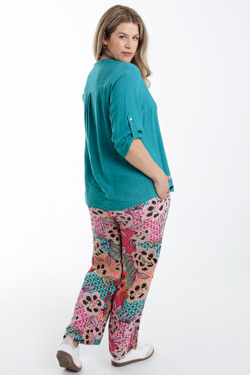 Bluse aus Viskose einfarbig-Paprika-2