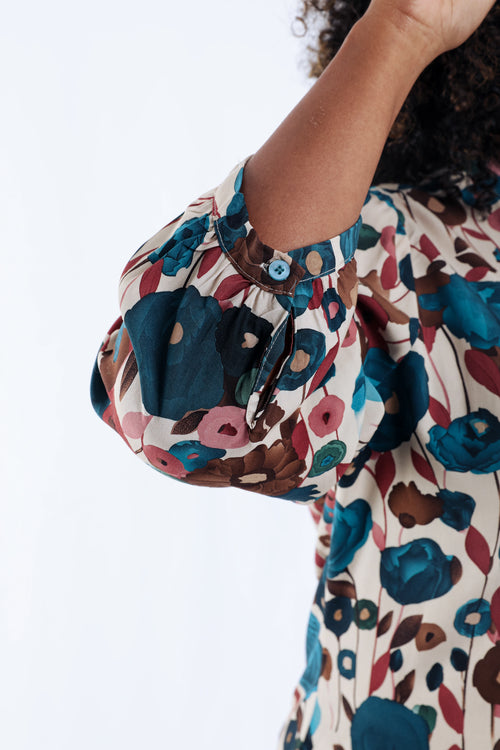 Blouse en viscose imprimé coquelicots-Paprika-4