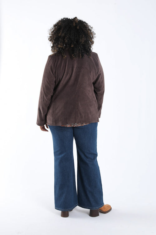 Blazer en velours-Paprika-1