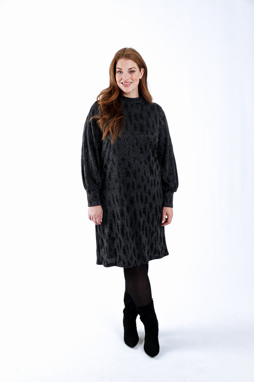Kleid mit Jacquard-Leopardenmuster-Paprika-1