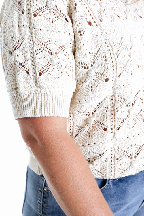 Pull court en crochet fantaisie-Paprika-7