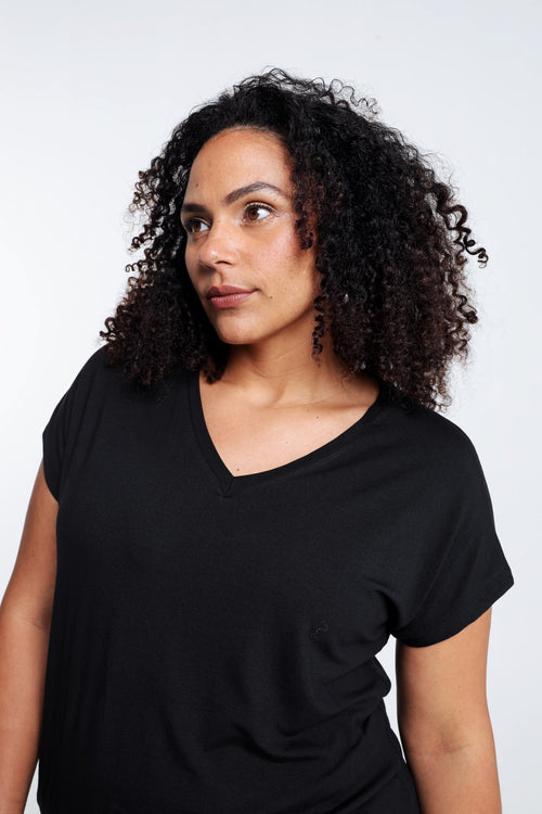 Unifarbenes Viskose-T-Shirt-Paprika-3