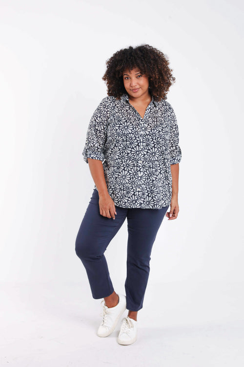 Bedruckte Bluse aus Baumwolle-Paprika-9