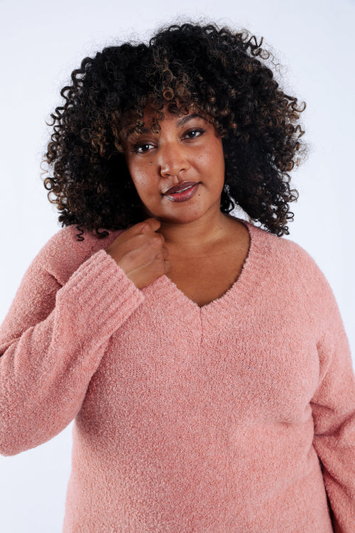 Pull maille bouclette uni-Paprika-4