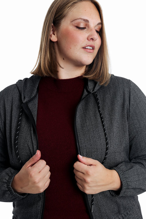 Kapuzensweatshirt mit meliertem Stoff-Paprika-3