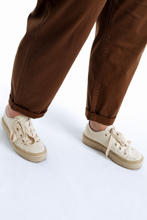 Chino en coton uni-Paprika-4