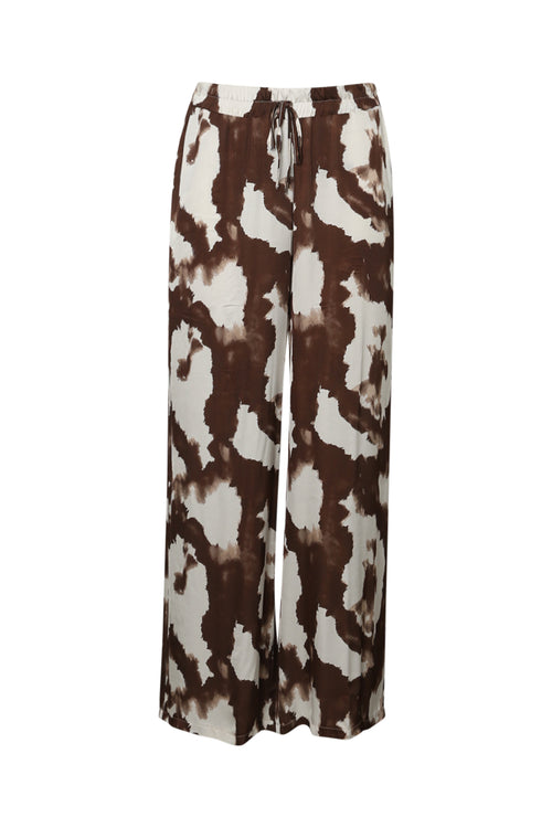 Weit geschnittene Hose aus Viskose mit Satin-Effekt und Animal-Print-Paprika-11