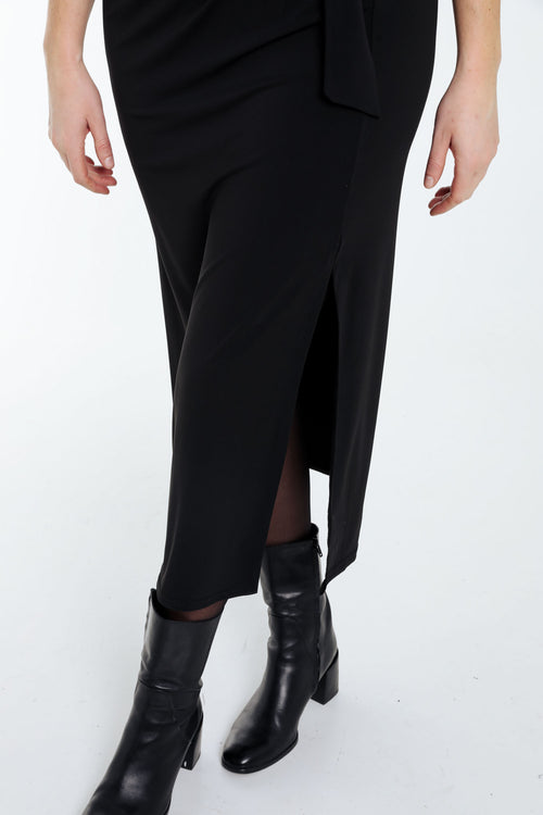 Schlichtes Strickkleid mit Schleife-Paprika-5
