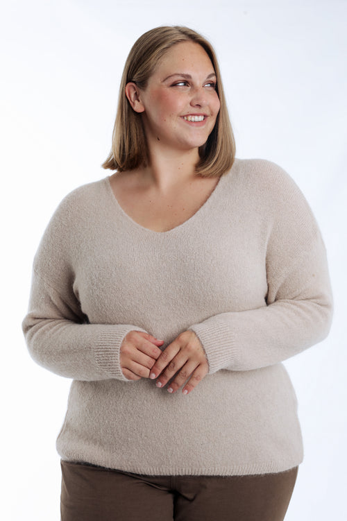 Pullover aus einfarbiger Alpakawolle-Paprika-1