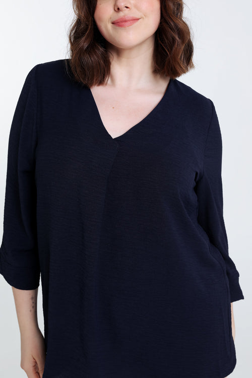 Locker geschnittene, unifarbene Bluse-Paprika-4