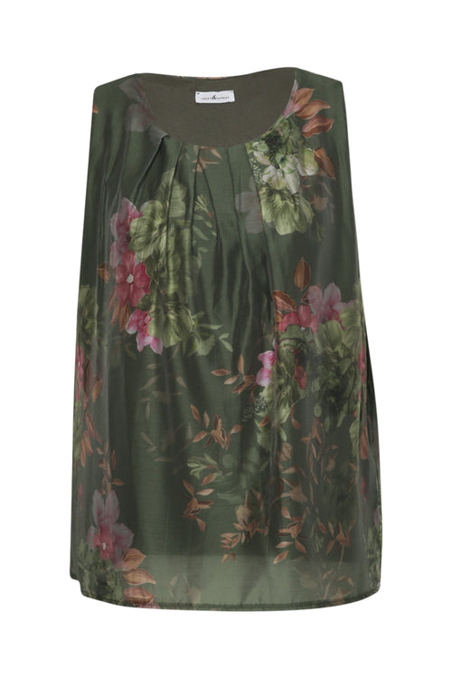 Bedrucktes Viskose-Tanktop mit Blumenmuster-Paprika-10