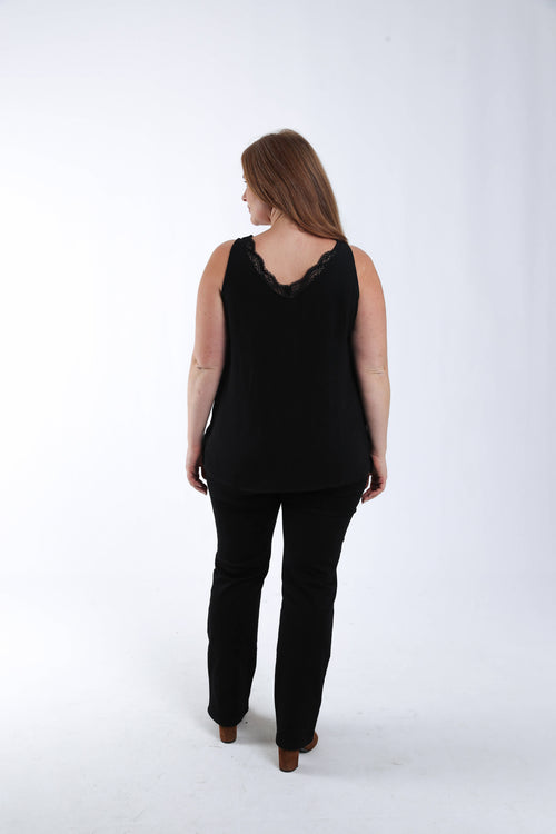 Top uni avec dentelle-Paprika-1