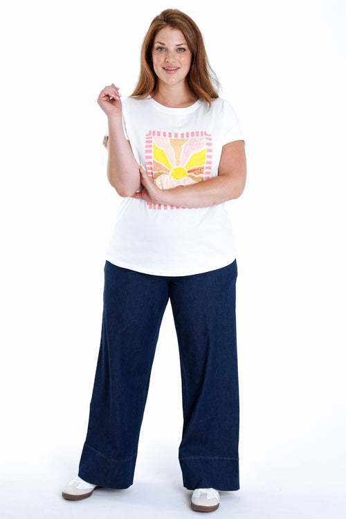 T-Shirt aus Baumwolle mit Sonnenprint-Paprika-9