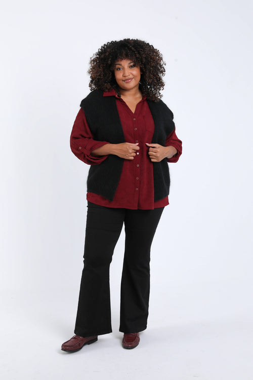 Einfarbige ärmellose Weste-Paprika-7