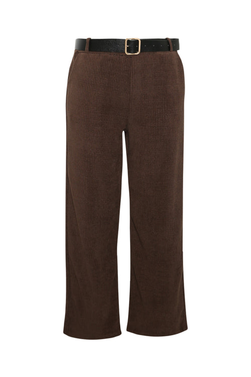 Pantalon large en velours côtelé-Paprika-1