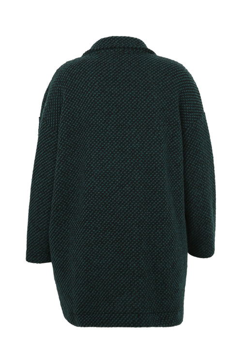 Kurze, unifarbene Jacke aus gesprenkeltem Stoff mit Wolle-Paprika-11