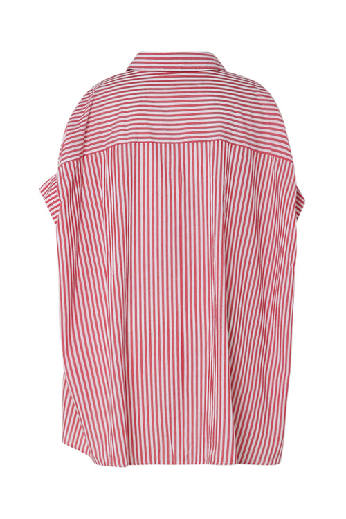 Oversized gestreifte Baumwollbluse mit Stickereien-Paprika-11