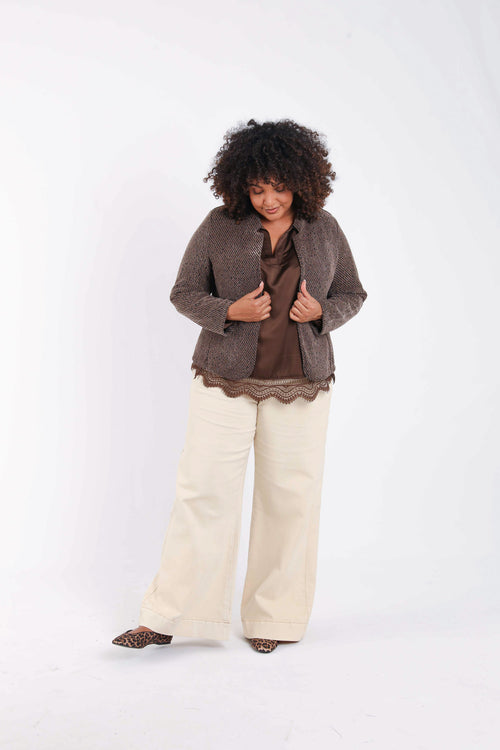 Zweifarbige Jacquard-Jacke mit Lurex-Paprika-9