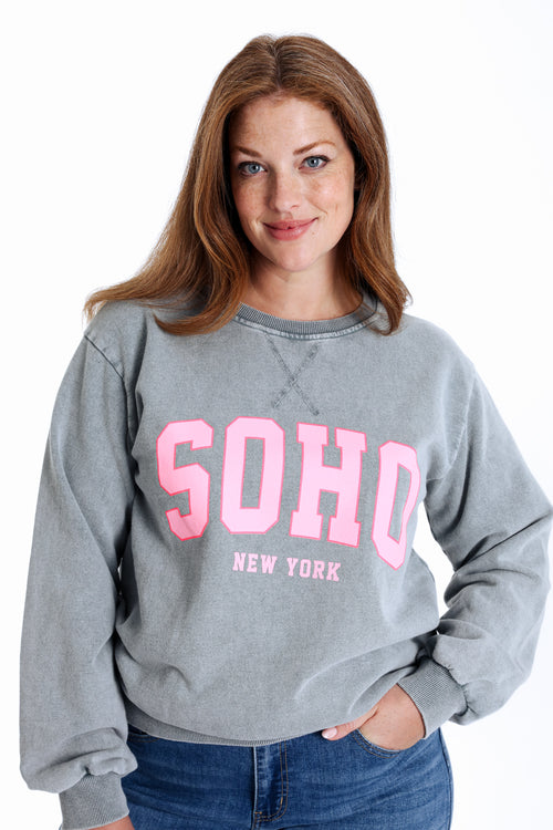 Sweat en coton imprimé Soho-Paprika-1