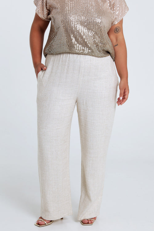 Leinen- und Viskosehose mit Lurex-Details-Paprika-1
