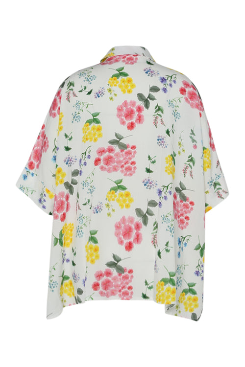 Weite Bluse aus bedruckter Viskose mit Blumenmuster-Paprika-3