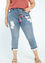 Slim-Fit-3/4-Jeans „Louise“ mit Patchwork und Kordelzuggürtel