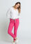 Unifarbene Slim-Fit-Hose mit bedrucktem Stoffgürtel