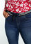 Lange Jeggings aus Jeans mit Netzgürtel