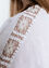 Unifarbene Bluse aus Leinen mit Stickerei an den Schultern