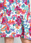 Kurzes Tunikakleid aus Viskose mit Blumendruck und Lurex