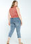 Slim-Fit-3/4-Jeans „Louise“ mit Patchwork und Kordelzuggürtel