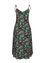 Langes Viskose-Kleid mit Blumen- und Blattmuster-Print