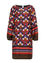 Kurzes Kleid mit grafischem 70er-Jahre-Muster und Bund unten