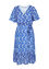 Langes Kleid mit grafischem Muster, Lurex und Volants