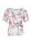 Spitzen-T-Shirt mit Blumendruck und Knopf
