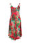 Langes Viskose-Kleid mit Blumen- und Blattmuster-Print