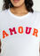 Unifarbenes T-Shirt mit Aufschrift „AMOUR“
